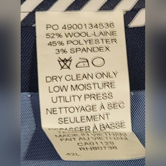 Original Penguin By Munsingwear Navy Birdseye Stretch Suit Jacket Mens 42L - Picture 16 of 16